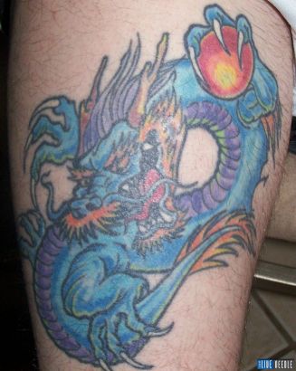 Chinese Dragon Tattoo On Leg